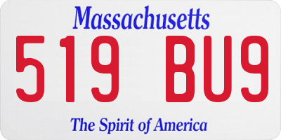 MA license plate 519BU9