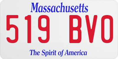 MA license plate 519BV0