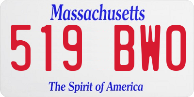 MA license plate 519BW0
