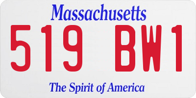 MA license plate 519BW1