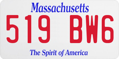 MA license plate 519BW6