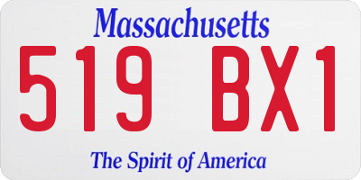 MA license plate 519BX1