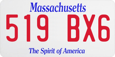 MA license plate 519BX6