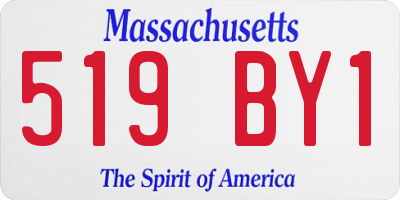 MA license plate 519BY1