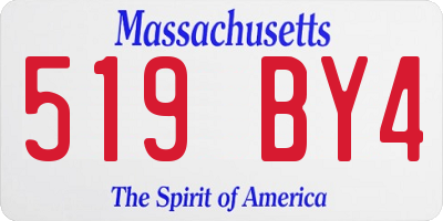 MA license plate 519BY4