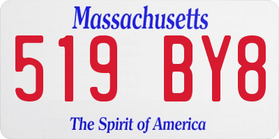 MA license plate 519BY8