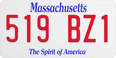 MA license plate 519BZ1