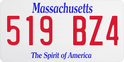 MA license plate 519BZ4