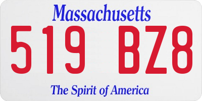 MA license plate 519BZ8