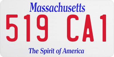 MA license plate 519CA1