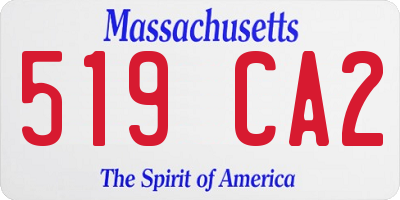 MA license plate 519CA2
