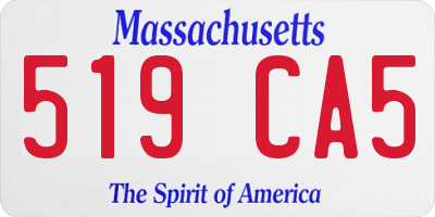 MA license plate 519CA5