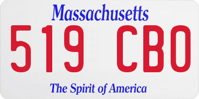 MA license plate 519CB0