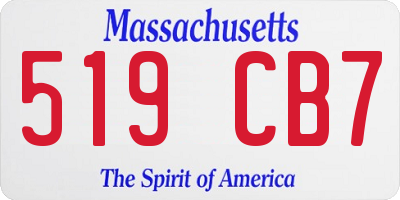 MA license plate 519CB7