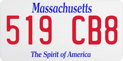 MA license plate 519CB8