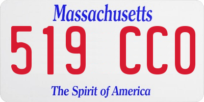 MA license plate 519CC0