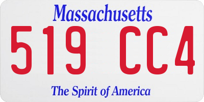 MA license plate 519CC4