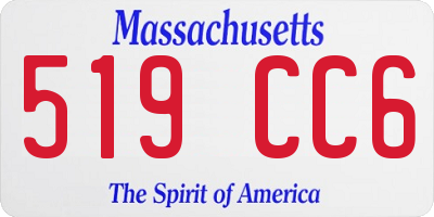 MA license plate 519CC6