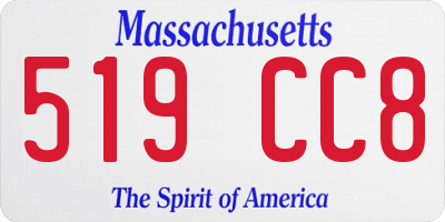 MA license plate 519CC8