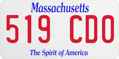 MA license plate 519CD0