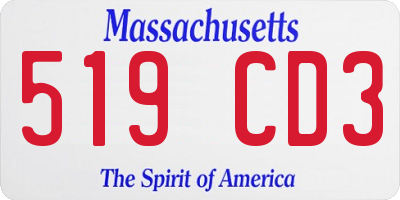 MA license plate 519CD3