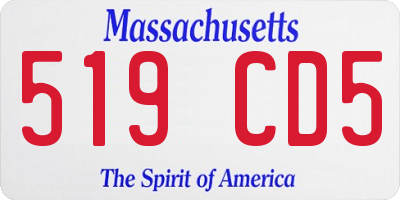 MA license plate 519CD5