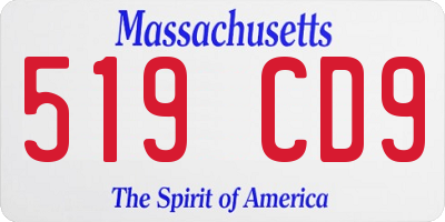MA license plate 519CD9