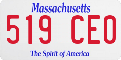 MA license plate 519CE0