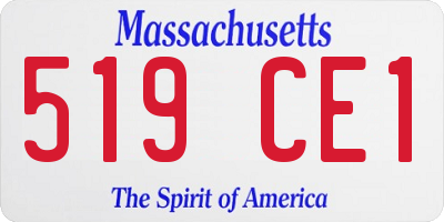 MA license plate 519CE1
