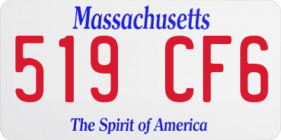 MA license plate 519CF6
