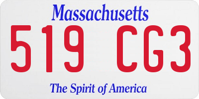 MA license plate 519CG3