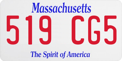 MA license plate 519CG5