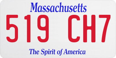 MA license plate 519CH7