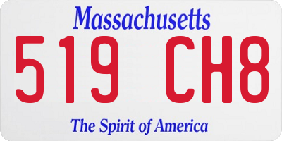 MA license plate 519CH8
