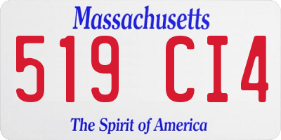 MA license plate 519CI4