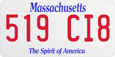 MA license plate 519CI8