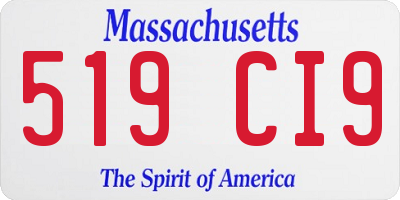 MA license plate 519CI9