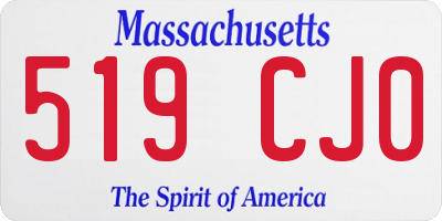 MA license plate 519CJ0