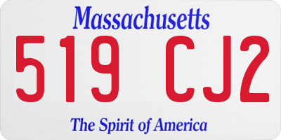 MA license plate 519CJ2
