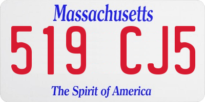 MA license plate 519CJ5