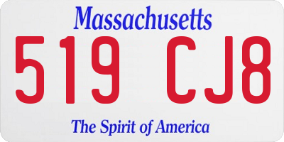 MA license plate 519CJ8