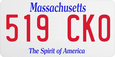 MA license plate 519CK0