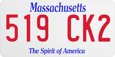 MA license plate 519CK2
