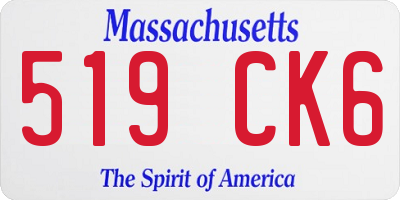 MA license plate 519CK6