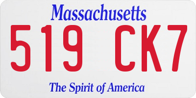 MA license plate 519CK7
