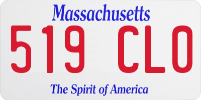 MA license plate 519CL0