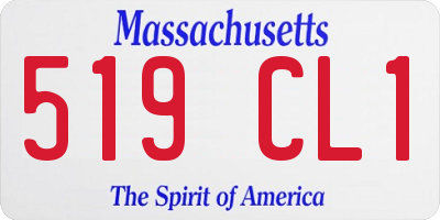 MA license plate 519CL1
