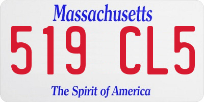MA license plate 519CL5