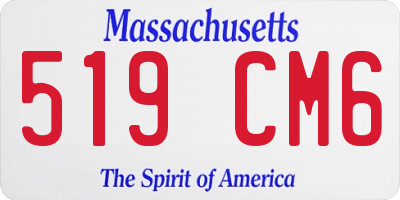 MA license plate 519CM6