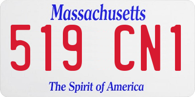 MA license plate 519CN1